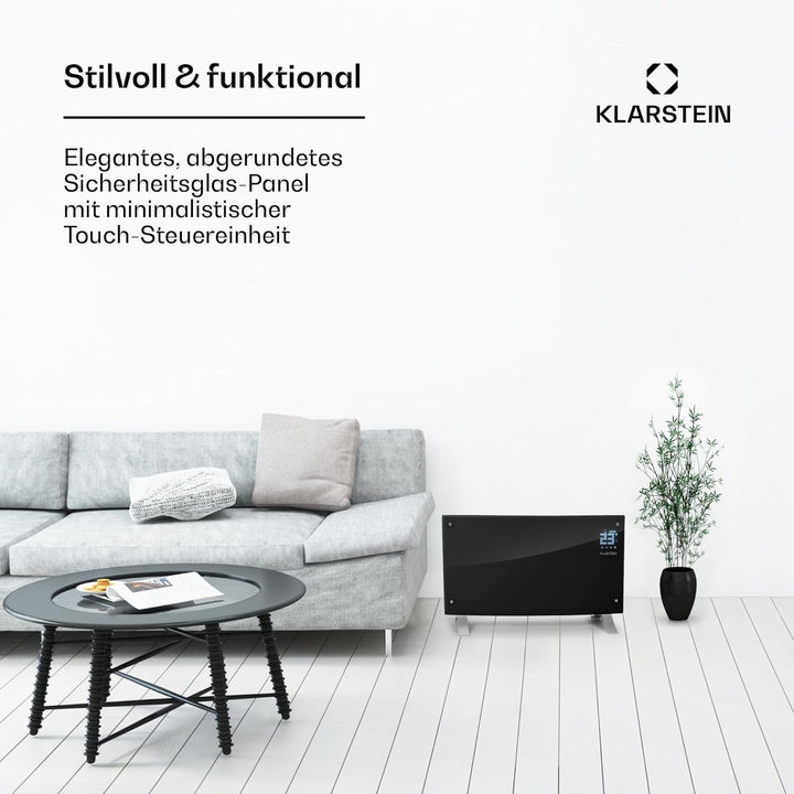 Klarstein Elektroheizung, Konvektor- Freistehend oder Wandmontage, Mobile Elektroheizung Energiespar