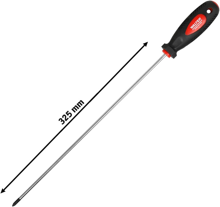 WALTER Schraubendreher Set extra lang 6-tlg., Geschenk für Männer und Heimwerker, magnetische Spitze