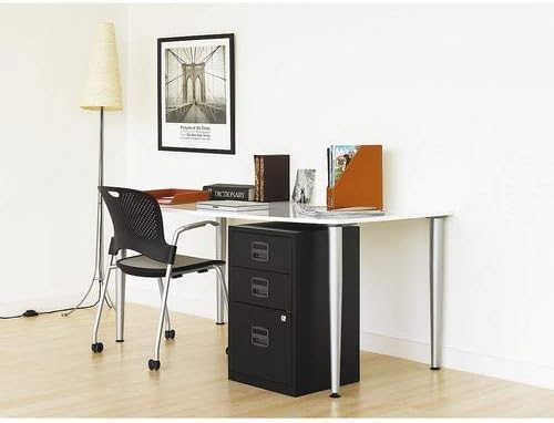 Bisley Home Beistellschrank PFA, 2 Universalschubladen, 1 HR-Schublade, Metall, 633 Schwarz, 40 x 41