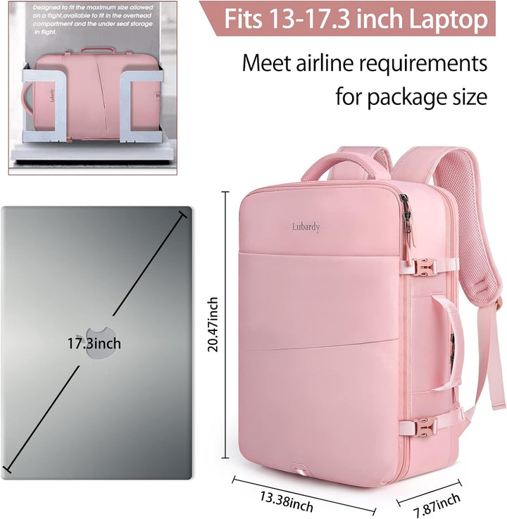 Lubardy 40L Laptop Rucksack Herren Wasserdicht 17.3 Zoll mit 3 Aufbewahrungstaschen Reiserucksack fü