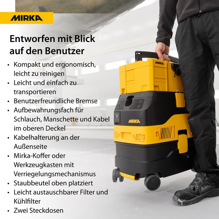 Mirka DEXOS 1217 M AFC/Industriestaubsauger Klasse M / 17L Nass- & Trockensauger/Automatische Filter
