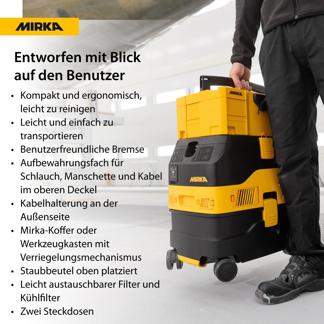 Mirka DEXOS 1217 M AFC/Industriestaubsauger Klasse M / 17L Nass- & Trockensauger/Automatische Filter