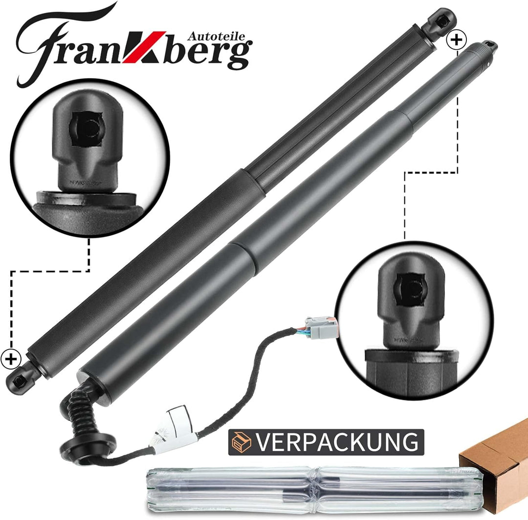 Frankberg 1x Elektrische Gasfeder Gasdruckfeder + 1x Gasfeder Heckklappe Kompatibel mit Mondeo V CE