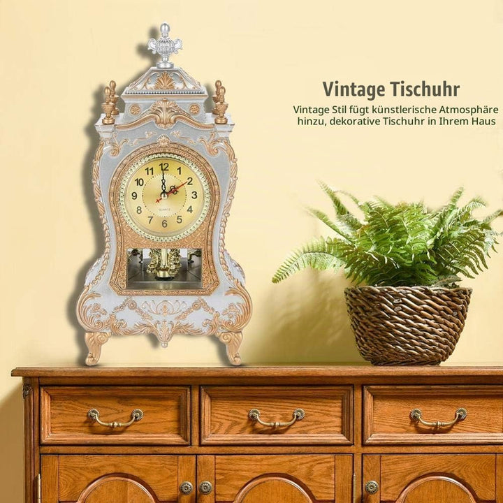 Haofy Vintage Tischuhr, Antique Home Hotel Dekorativ(Weiss)
