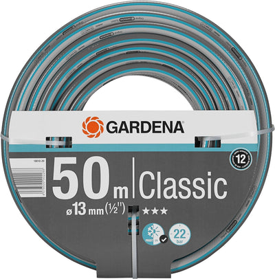 Gardena Classic Schlauch 13 mm (1/2 Zoll), 50 m: Universeller Gartenschlauch aus robustem Kreuzgeweb