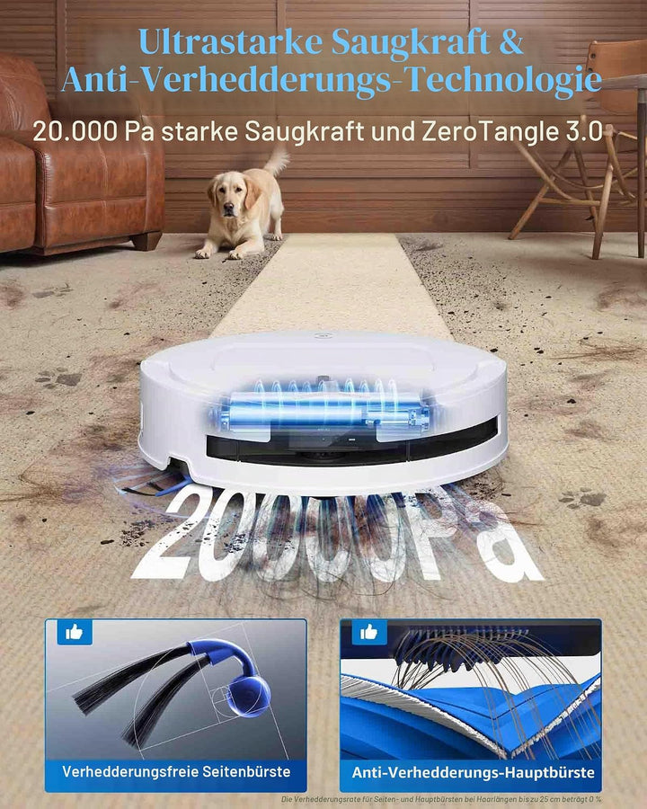 ECOVACS DEEBOT T80 OMNI Saugroboter mit Wischfunktion, 18.000 Pa, OZMO ROLLER Wischwalze mit kontinu