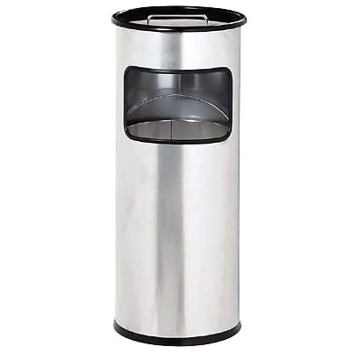 Durable Papierkorb Metall mit Ascher rund, silber, 333023 silber rund, silber rund
