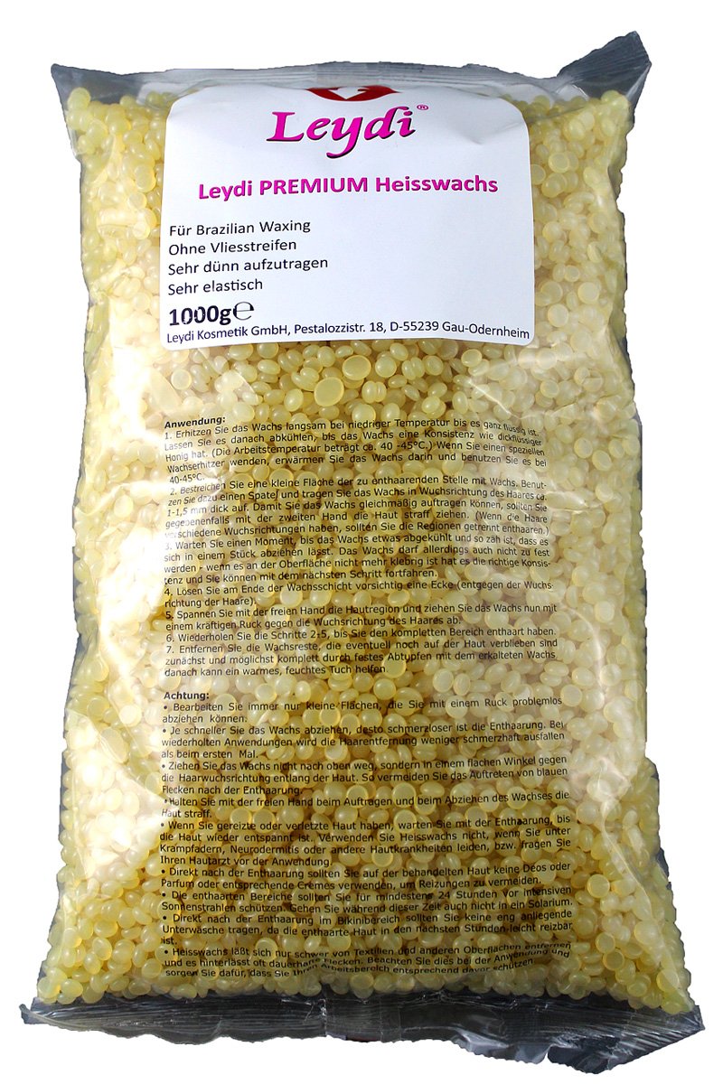 Leydi PREMIUM Heisswax Honig 3Kg, Brazilian Waxing, Profi Produkt zur Haarentfernung mit Heisswachs