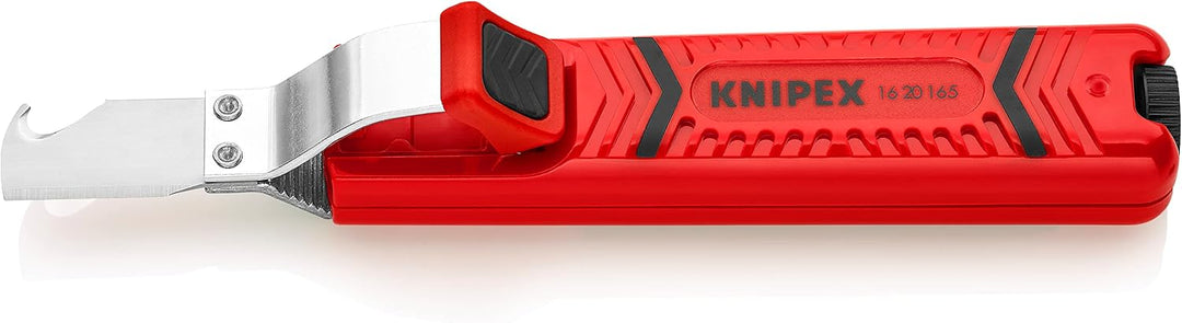 Knipex Abmantelungswerkzeug mit Schleppklinge schlagfestes Kunststoffgehäuse 165 mm 16 20 165 SB &amp; S