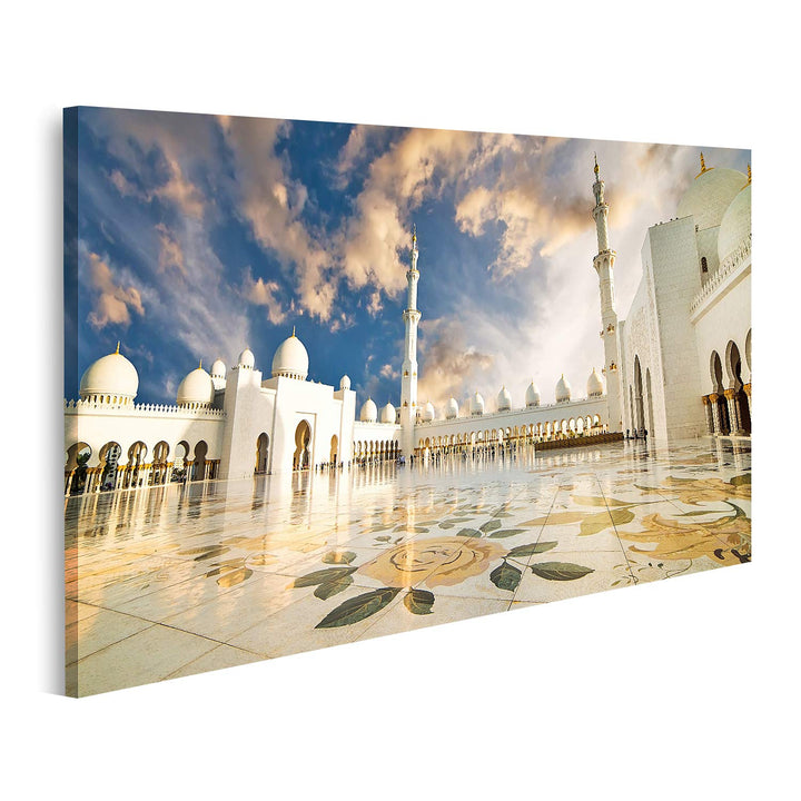 islandburner Bild auf Leinwand Scheich Zayed Grosse Moschee Abu Dhabi Bilder Wandbilder Poster Leinw