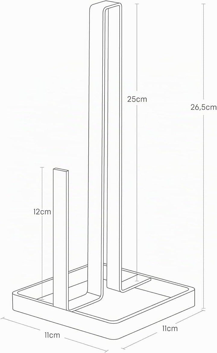 Yamazaki 6782 TOWER Küchenrollenhalter, Black, Stahl, Minimalistisch, 11 x 11 x 26,5 cm Schwarz, Sch