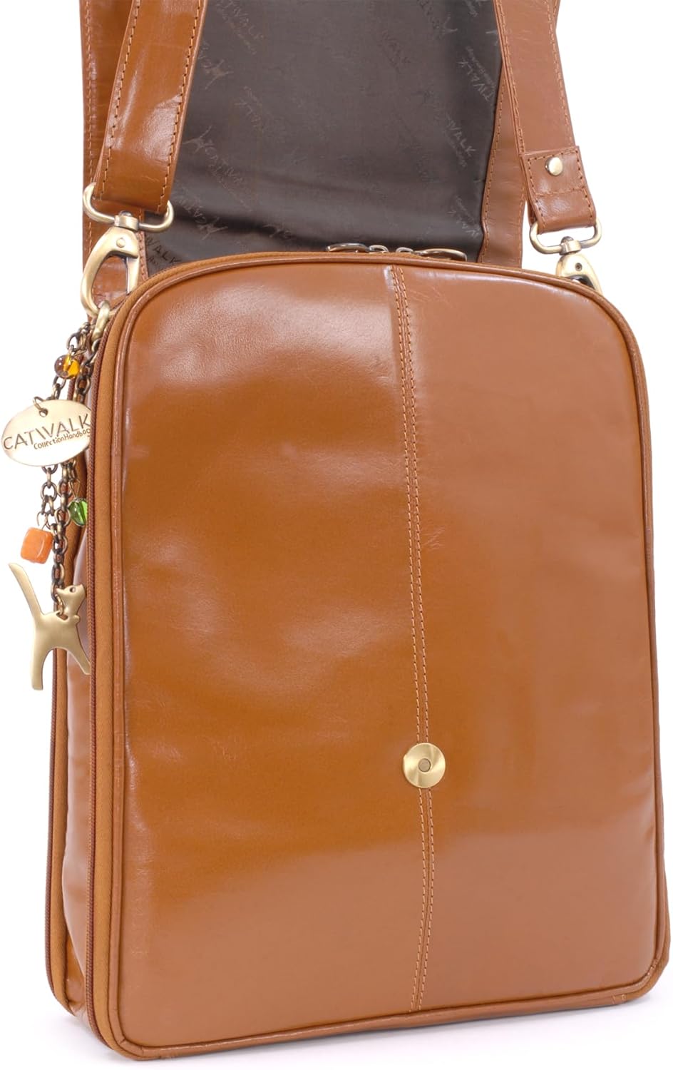 Catwalk Collection Handbags - Damen Leder Umhängetasche - Crossbody Bag/Handtasche Gross - Abnehmbar