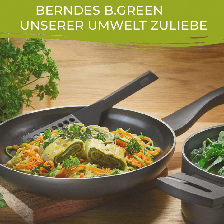 Berndes Pfanne 30 cm, b.Green Alu Recycled Induction, Bratpfanne hergestellt zu 100% aus recycelten
