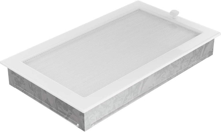 KRATKI Lüftungsgitter Warmluftgitter 22 x 37 cm weiss mit Jalousie | für Kaminbelüftung, mit Jalousi