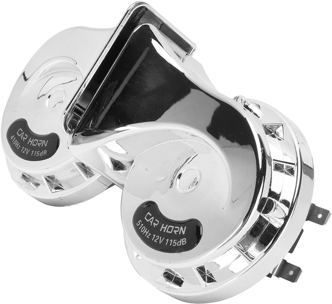 2Stück Hupe Autohupe Laut 115dB Horn Signalhorn Universal Lautes Horn Silber Hupe Autohupe Auto-Luft