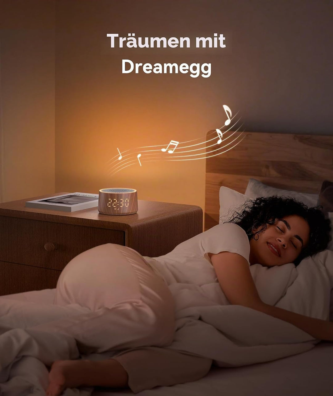 Dreamegg White Noise Machine Baby mit Wecker - Weisses Rauschen Baby mit 25 Beruhigende Klänge, 10 L