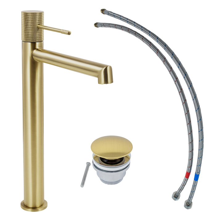 SCHÖNER WOHNEN-Kollektion Waschtischarmatur KADIA L, Mattgold, Wasserhahn geeignet für Aufsatzwaschb