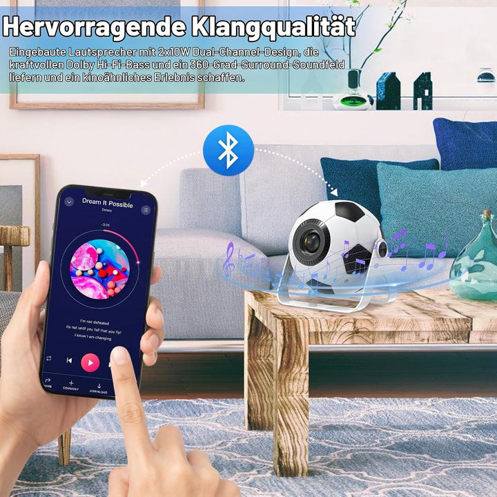 2026 Mini-Beamer, unterstützt 4K/1080p und 220 ANSI-Lumen, automatische vertikale Trapezkorrektur, u