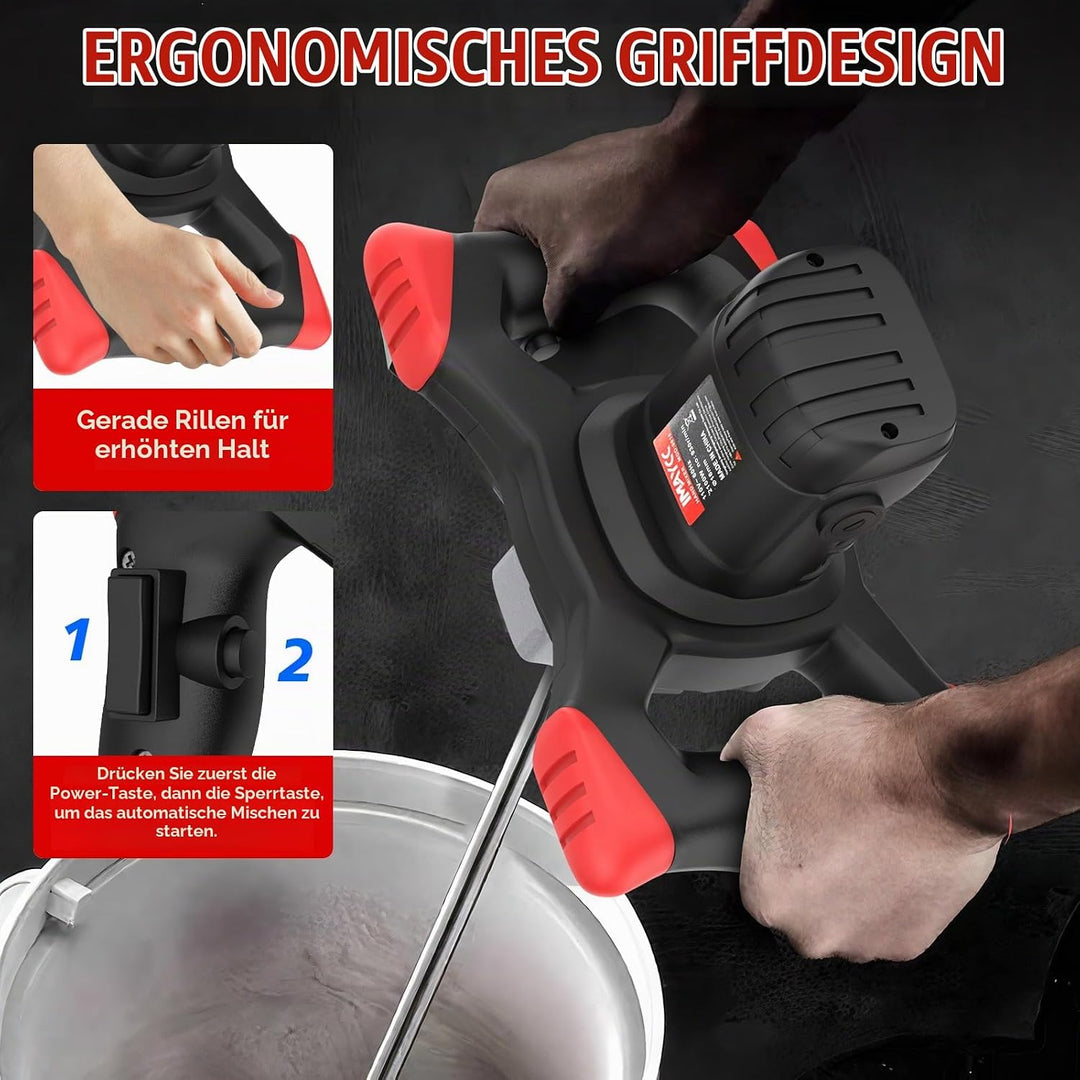 IMAYCC Neu Mörtelrührer, 2100W Betonmischer, Rührwerk Beton with 6 Speed, Quirl Mörtelrührer m14, Rü