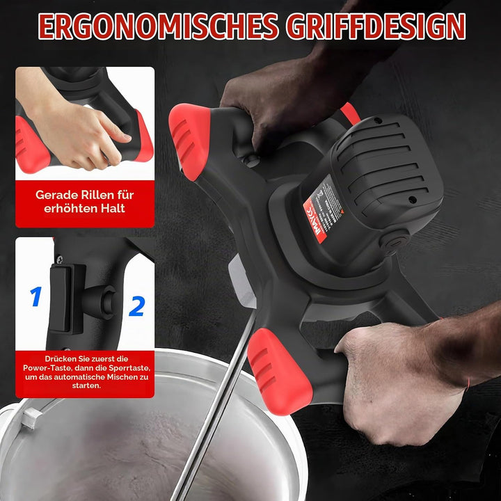 IMAYCC Neu Mörtelrührer, 2100W Betonmischer, Rührwerk Beton with 6 Speed, Quirl Mörtelrührer m14, Rü