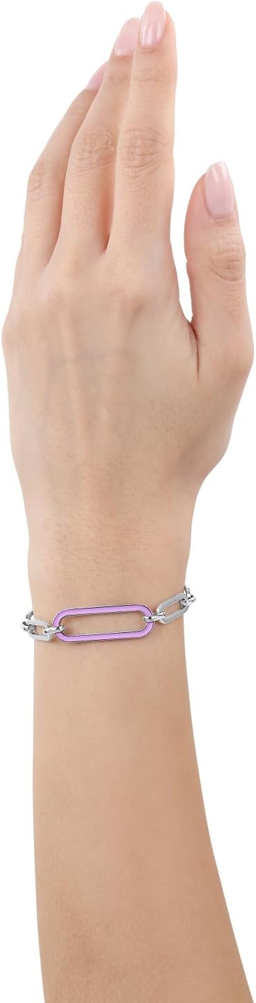 s.Oliver Armband Edelstahl Damen Armschmuck, 16+3 cm, Lila, Kommt in Schmuck Geschenk Box, 2034997