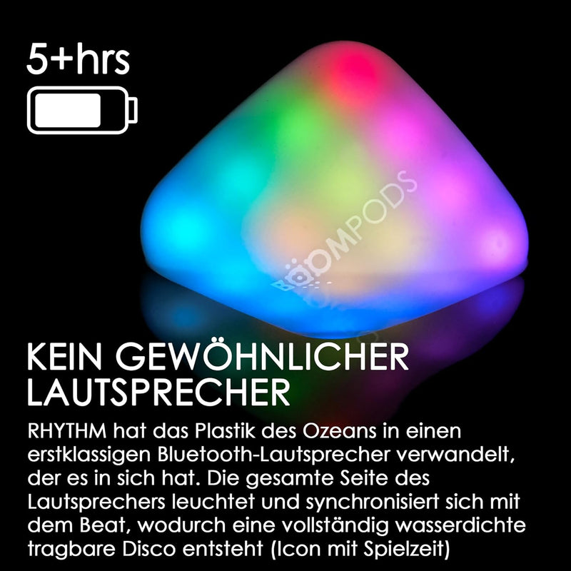 Boompods Rhythm Party Mini Lautsprecher - Nachhaltiger tragbarer Bluetooth Lautsprecher klein mit LE