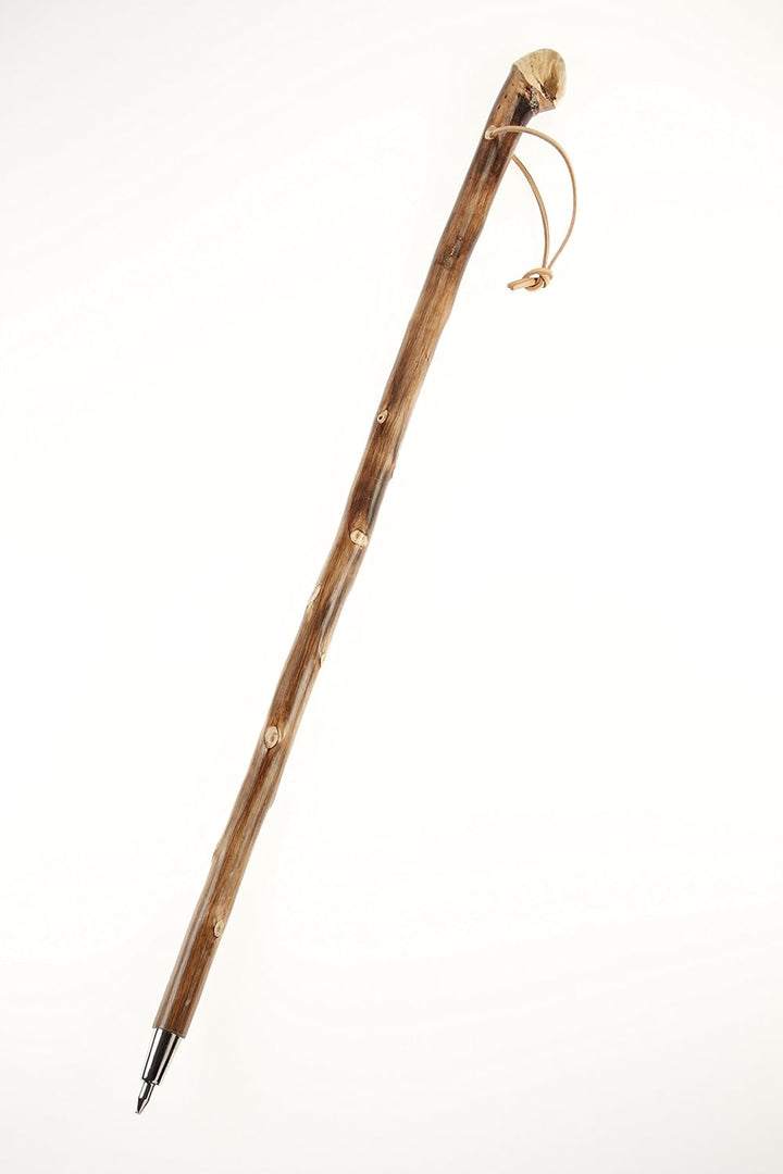Stock-Fachmann Wanderstock Naturwurzel geflammt mit Lederschlaufe 110.0