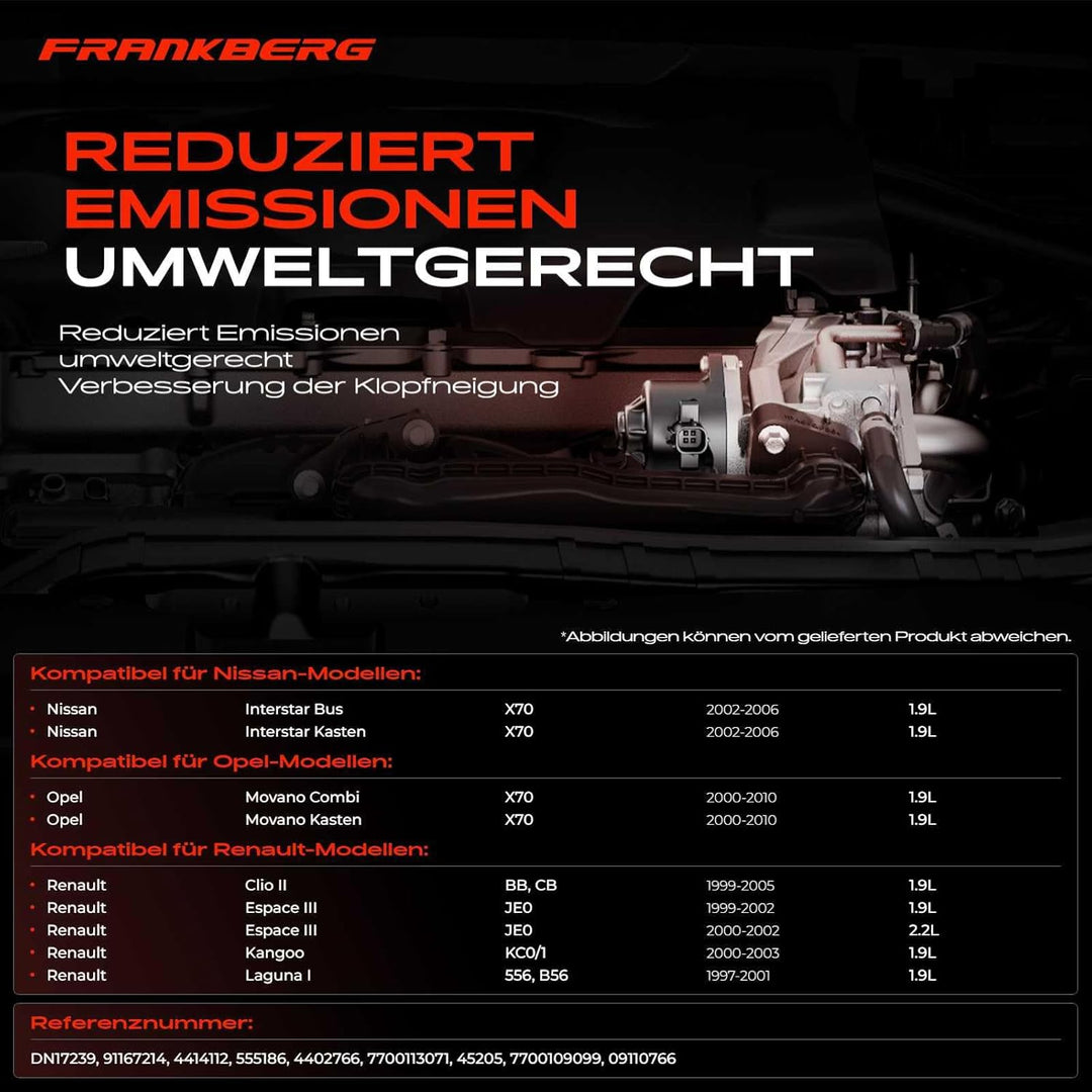 AGR-Ventil für Interstar X70 Primastar X83 Movano J9 Vivaro F7 Clio II BB Espace III JE0 Diesel 1997