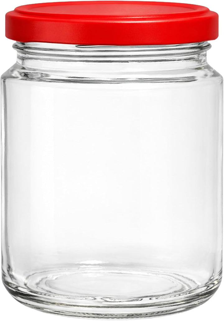 Vitrea 100x Marmeladengläser 275 ml - mit Deckel Rot TO 66 - Einmachgläser zum befüllen mit Schraubd