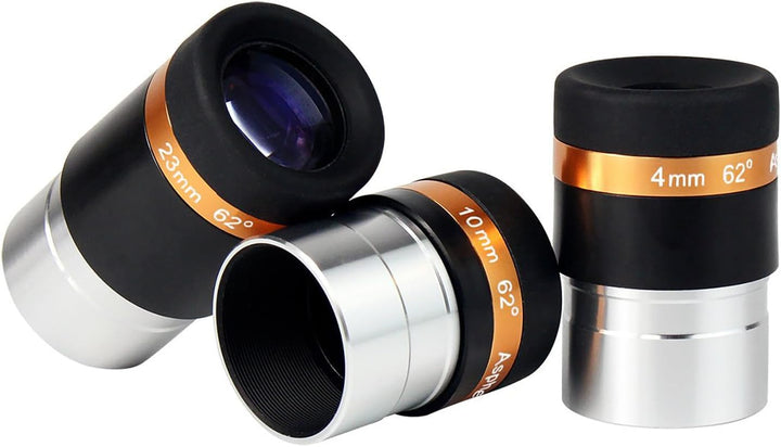 Svbony Teleskop Okular Set, 1,25” Planeten Okular Set 4mm 10mm 23mm 62° Weitwinkel Okular Scharfe Bi