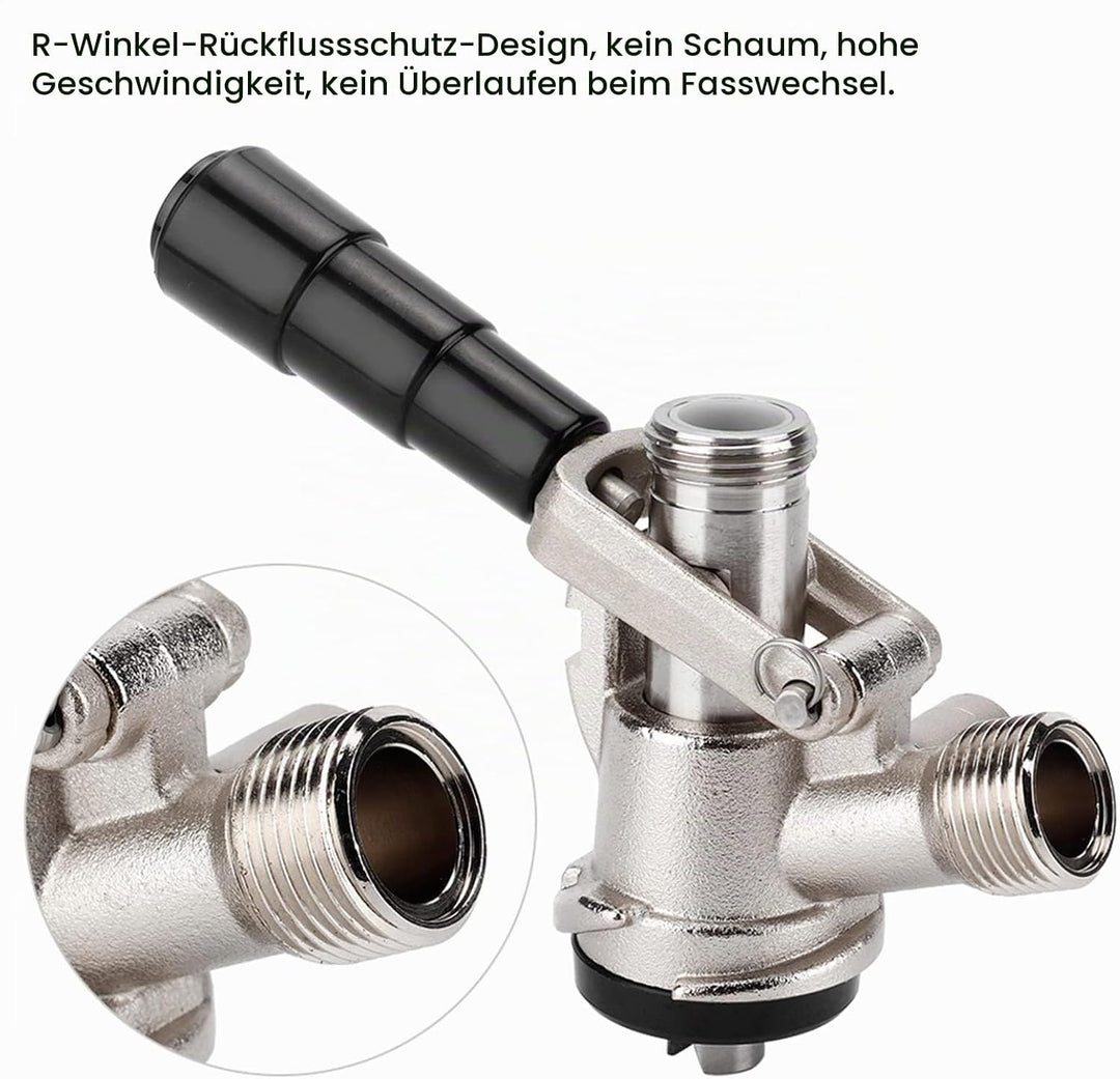 Bierspender, Keg-Koppler, G5/8 Gewinde S-Typ Fassbier-Spender, langlebiger Bierhahn, S-Typ-Fass-Bier