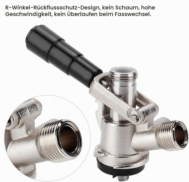 Bierspender, Keg-Koppler, G5/8 Gewinde S-Typ Fassbier-Spender, langlebiger Bierhahn, S-Typ-Fass-Bier