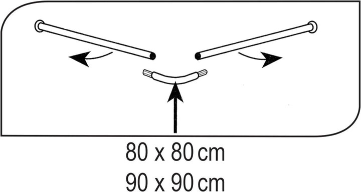 RIDDER 159501 Winkelstange, Universalwinkelstange, Duschvorhangstange, Ø 20 mm, Aluminium, weiss Ø 2