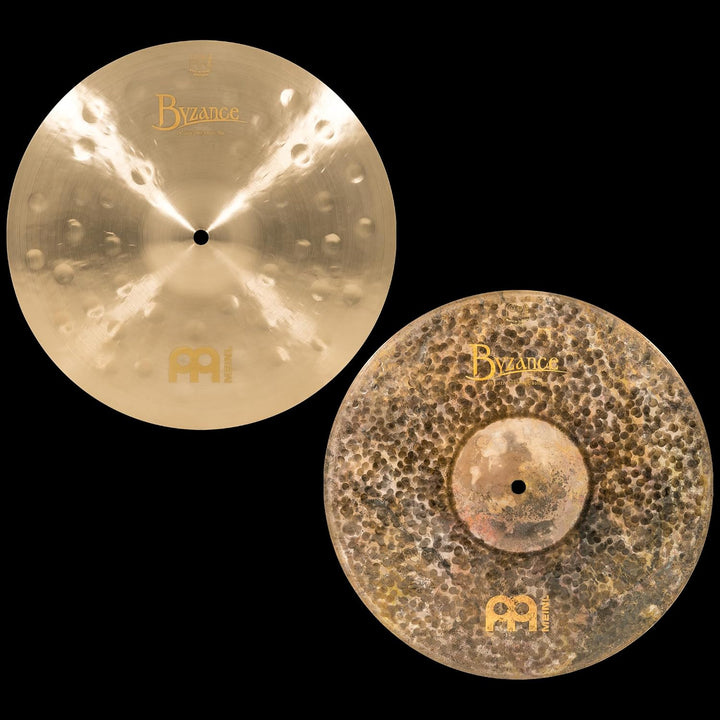 Meinl Cymbals Byzance Jazz Hihat Thin 14 Zoll (Video) Schlagzeug Becken – Paar – (35,56cm) B20 Bronz