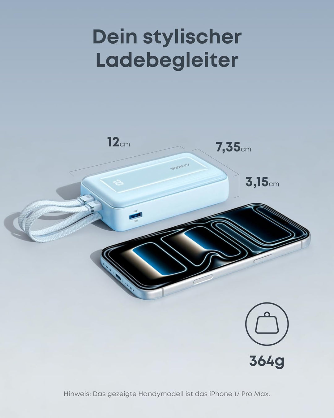 Anker Zolo Powerbank (2025 Upgrade), 45W Schnellladung, 20000mAh Akku-Pack, Zwei integrierte USB-C K