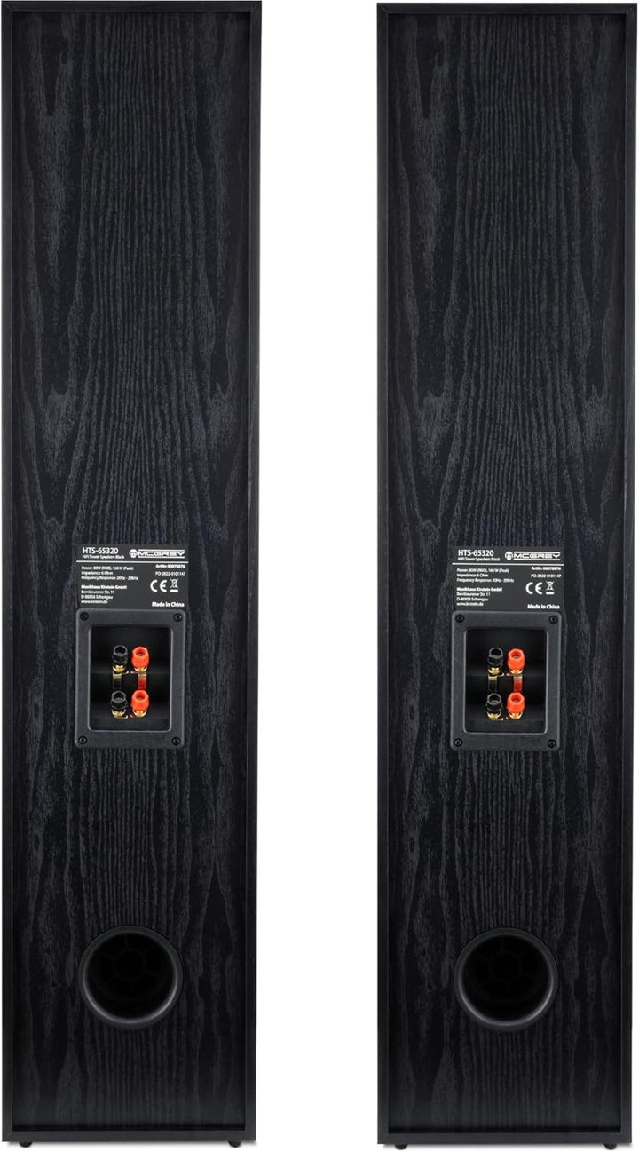 McGrey HTS-65320 BK Paar 3-Wege HiFi Standlautsprecher Paar - 160W RMS - 2 x 6,5" Mittel-, Tieftöner