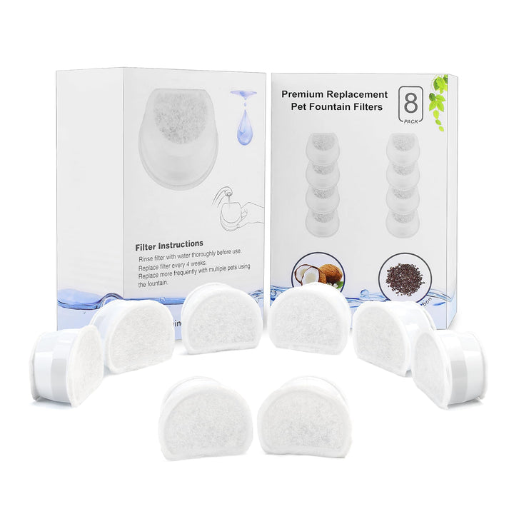 Ersatzfilter für PetSafe Drinkwell, 8 Pack Ersatz Aktivkohlefilter Haustier Trinkbrunnen Filter für