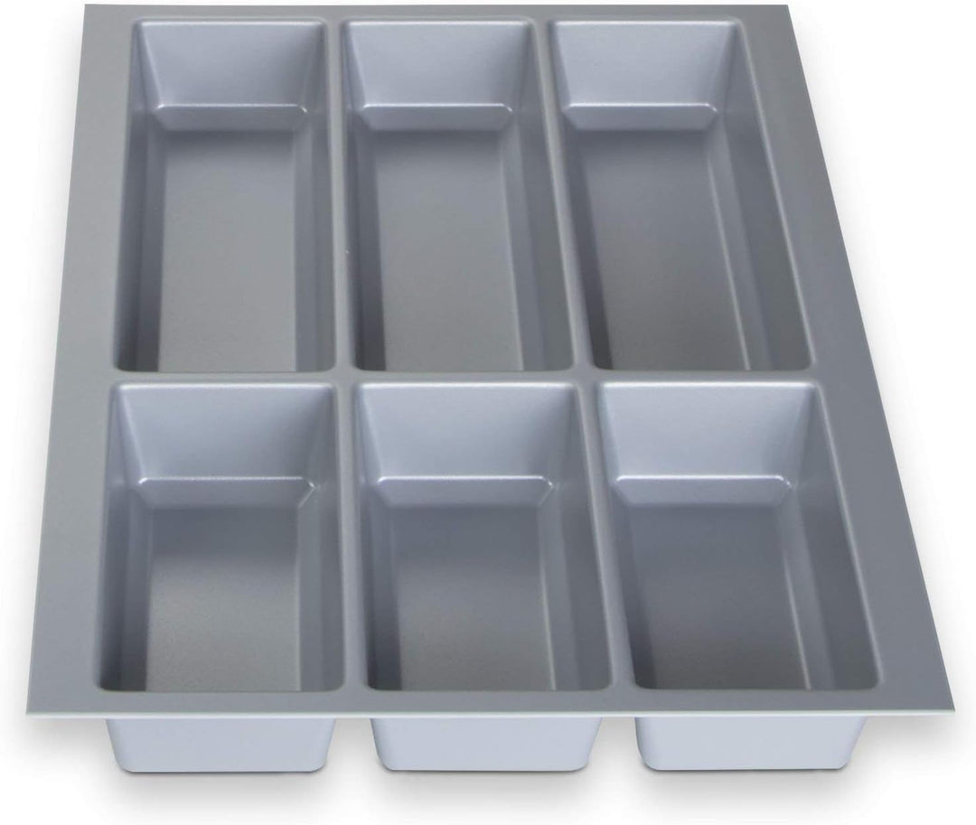 Orga-Box® IV UNIVERSAL Besteckeinsatz Besteckkasten silbergrau für 40er Schublade (473,5 x 326 mm) B