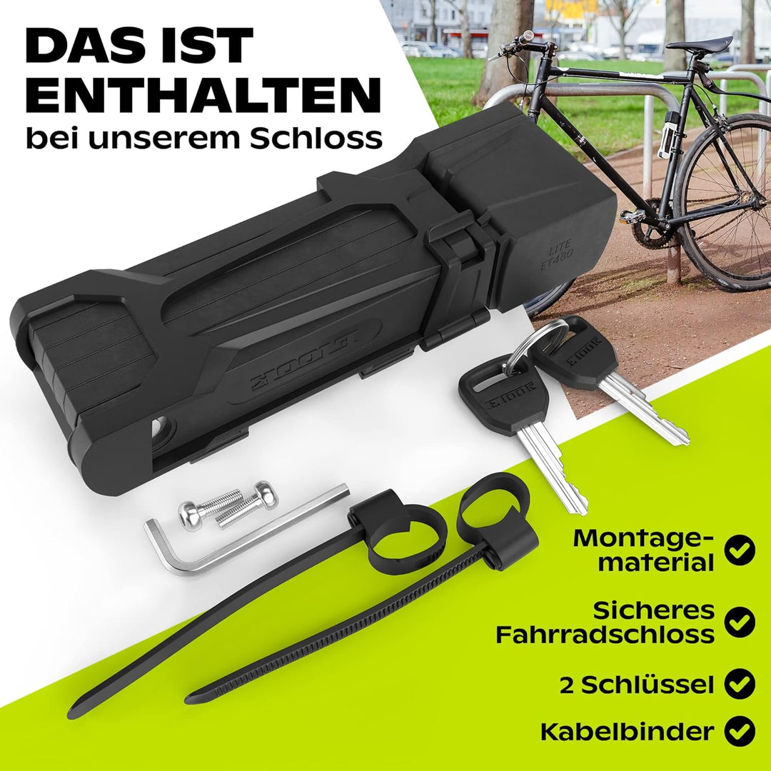 SABVILL Fahrradschloss Faltschloss 75cm | Faltschloss Fahrrad inkl. Halterung & Zubehör | Extrem sic