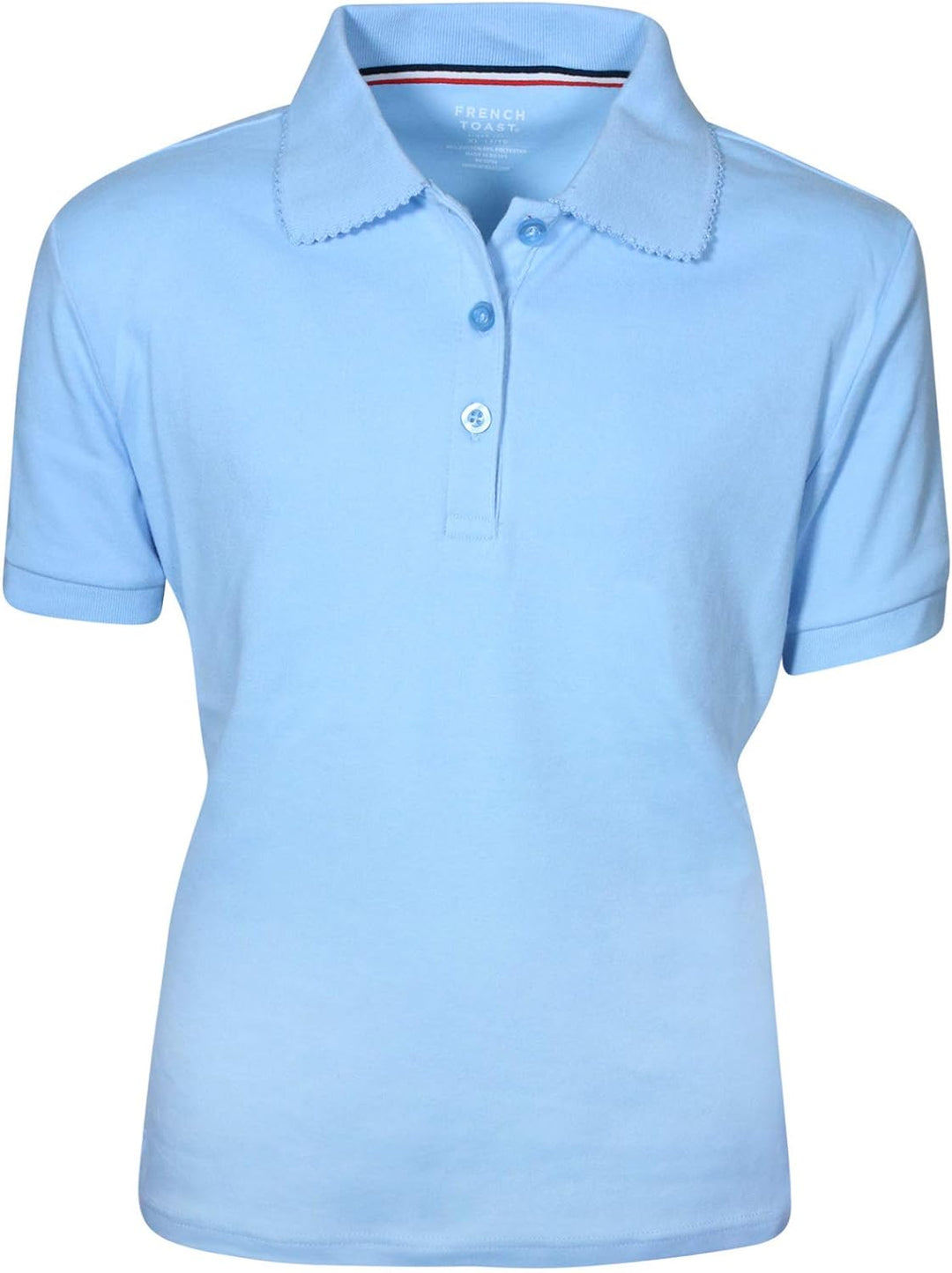 French Toast Girl's 2 Pack Uniform Short Sleeve Polo Shirts 4/5 LT Blue