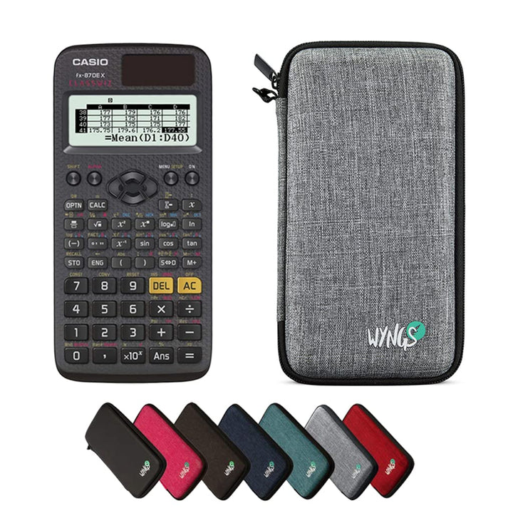 CALCUSO Sparpaket: Casio FX-87DE X technisch-wissenschaftlicher Taschenrechner + WYNGS Schutztasche