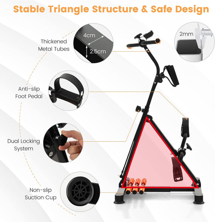 FANTASK Heimtrainer Pedaltrainer für Senioren, Hand Arm Bein Knie Fitnessgerät mit LCD Display, höhe