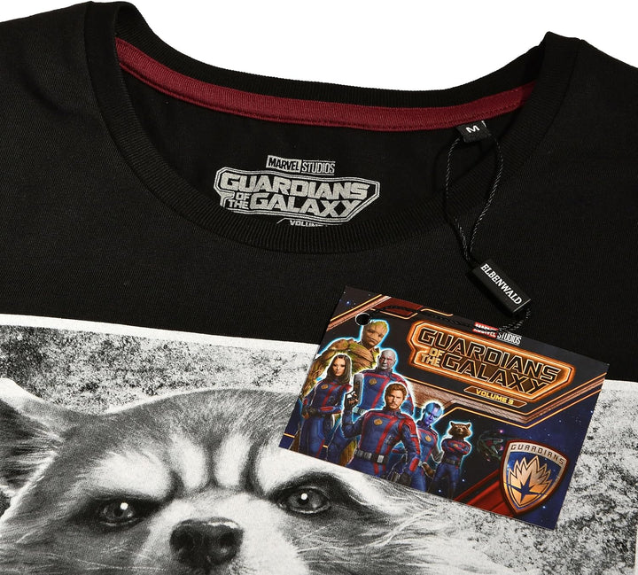 Elbenwald Marvel T-Shirt mit verschiedenen Motiven für Herren Damen Unisex Baumwolle schwarz M Rocke