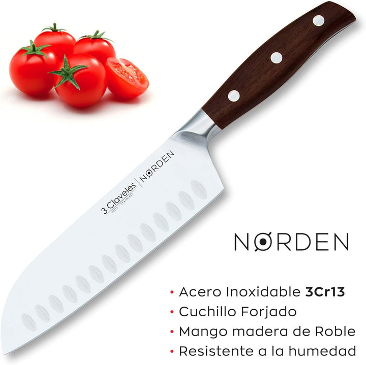 CUCHILLO FORJADO SANTOKU NØRDEN 17.5 cm - 7" E 3C