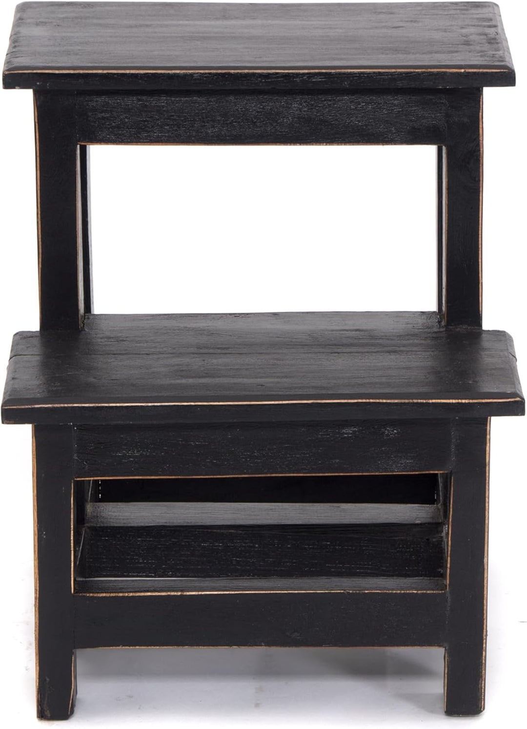 DESIGN DELIGHTS TRITTLEITER Step | 46x37x37 cm (HxBxT), Altholz, zweistufig | Trittleiter, Haushalts