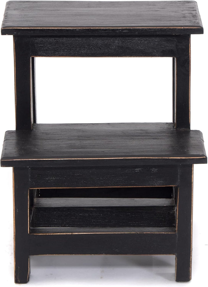 DESIGN DELIGHTS TRITTLEITER Step | 46x37x37 cm (HxBxT), Altholz, zweistufig | Trittleiter, Haushalts