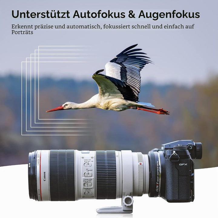 VILTROX EF-GFX Pro Objektiv Adapter Autofokus Objektivadapter mit Manuellem Blendenring Objektiv Kon