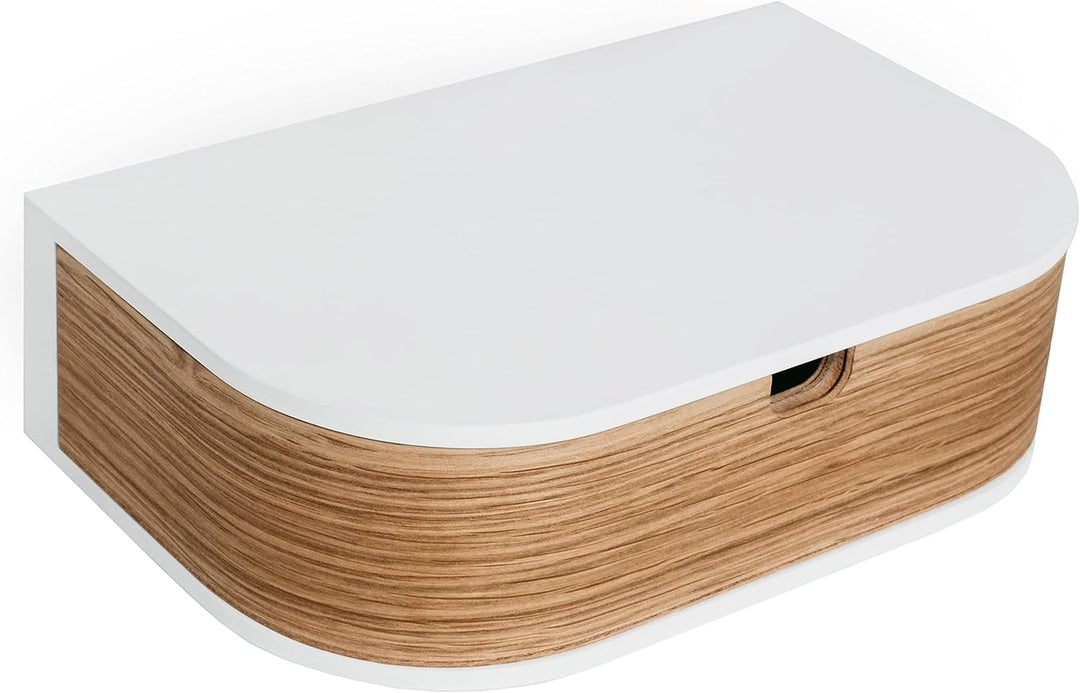 Valiai Schweberegal mit Schublade – Hängendes Wandregal Holz – Hängende kleine Wandregale mit Schubl