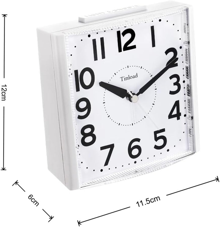 Tinload Analog Seniorenwecker mit Nachtlicht, 4.7 Zoll grosses Zifferblatt, Tischuhr mit Schlummerfu