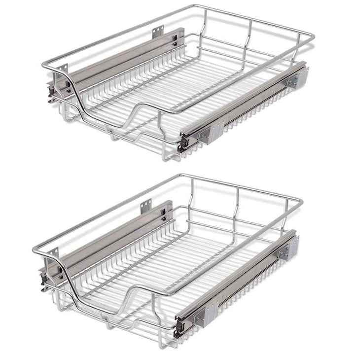 vidaXL 2X Einbauschublade Teleskopschublade Korbauszug Küchenschrank 40 cm 36.8 x 46 x 13 cm, 36.8 x